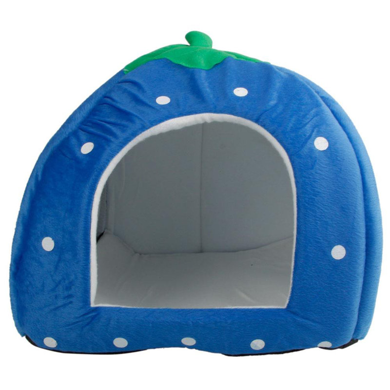 Dôme d’animal doux en coton Ricard, l 11,8 po x P 12,2 po x H 13,8 po, Bleu foncé