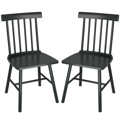 Chaises de salle à manger Windsor, chaises de cuisine en bois de ferme avec structure en bois d'hévéa et dossier à broches pour la salle à manger et le salon