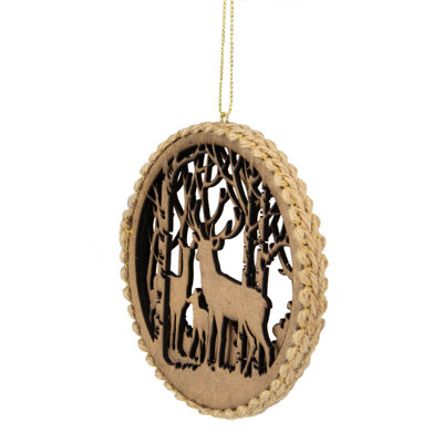 4.5-Inch 2-D Reindeer Family Silhouette Christmas Ornament