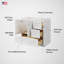 Meuble-lavabo blanc en bois d'aulne foncé avec plateau en céramique blanc-455111897