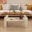Table basse de salon en verre trempé brun, facile à nettoyer avec rangement en panneau de fibres à densité moyenne et amp; Pieds robustes en fer-525397832