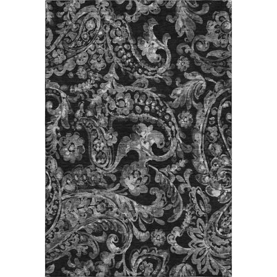 Premium Machine Washable Prisco Black Rug