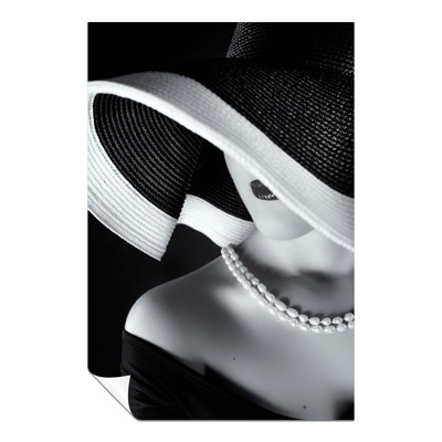 Lady Hat Portrait - No Frame Print