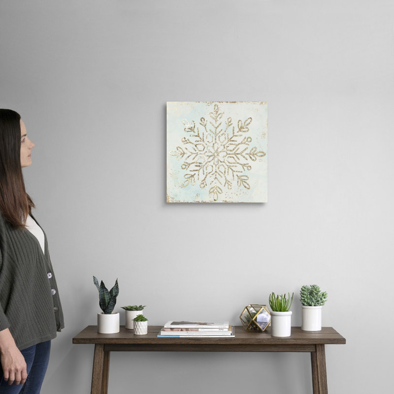 Glistening Snowflake I - reproduction d'art sur toile, Toile tendue, H 16 po x l 16 po x P 1,25 po