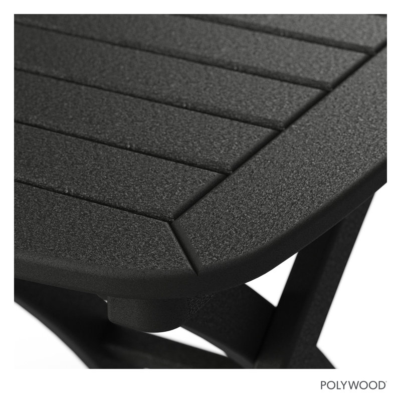 POLYWOOD Nautical 21" x 18" Side Table, Black