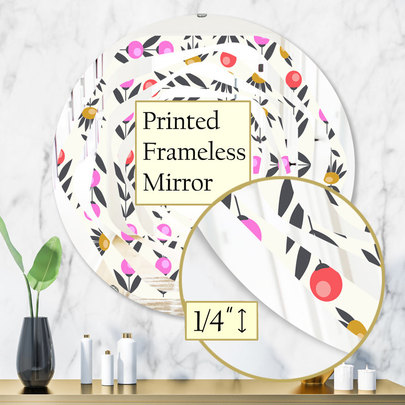 Miroir mural Whirl Abstract Floral Design, H 31,5 po x l po