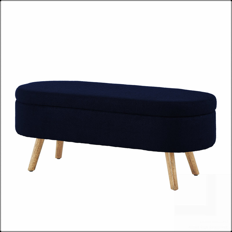 Banc de rangement avec repose-pieds ovale Luxury, Marine