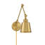 Applique murale réglable 1 lumière Meridian en laiton naturel (ensemble de 2)-1040570704