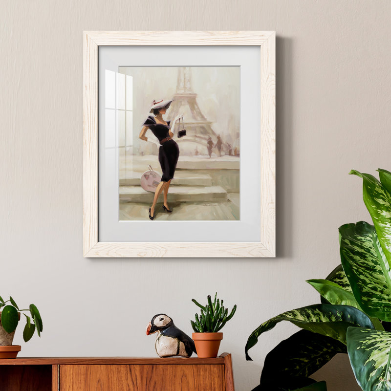 Love, from Paris - Peinture encadrée, Cadre blanc, H 20 po x l 17 po x P 1,5 po
