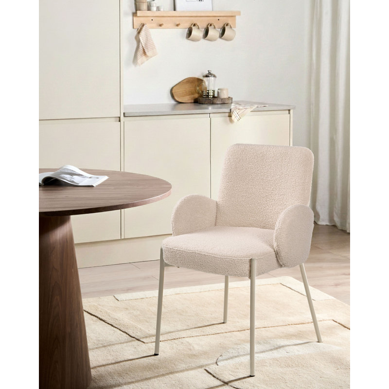 50 cm H Boucle Armchair in Beige