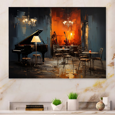 Rétro Patao Sonata In Jazz Cafe II - musique Jazz Art mural en métal