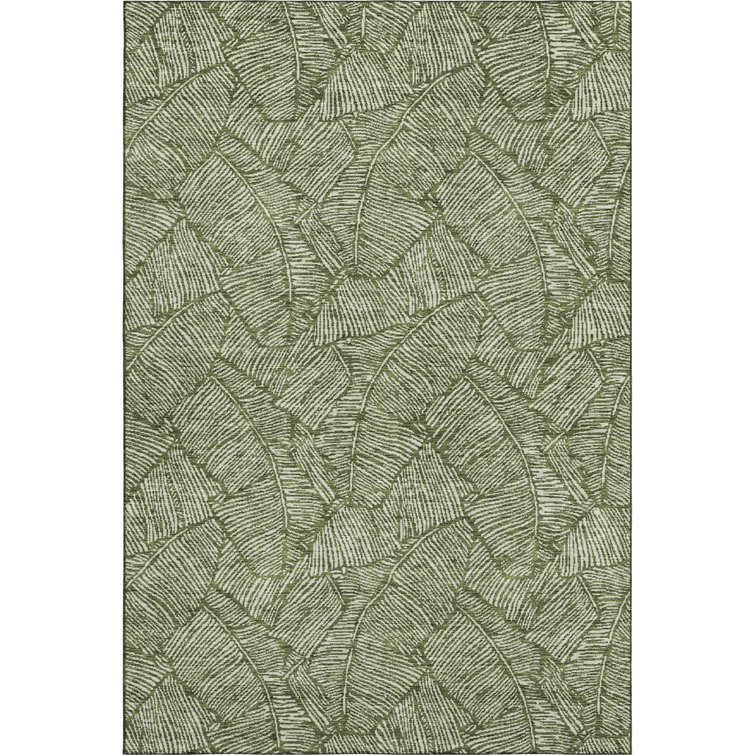 Premium Machine Washable Prisco Olive Rug