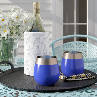 18oz. Stainless Steel Wine Glass Set