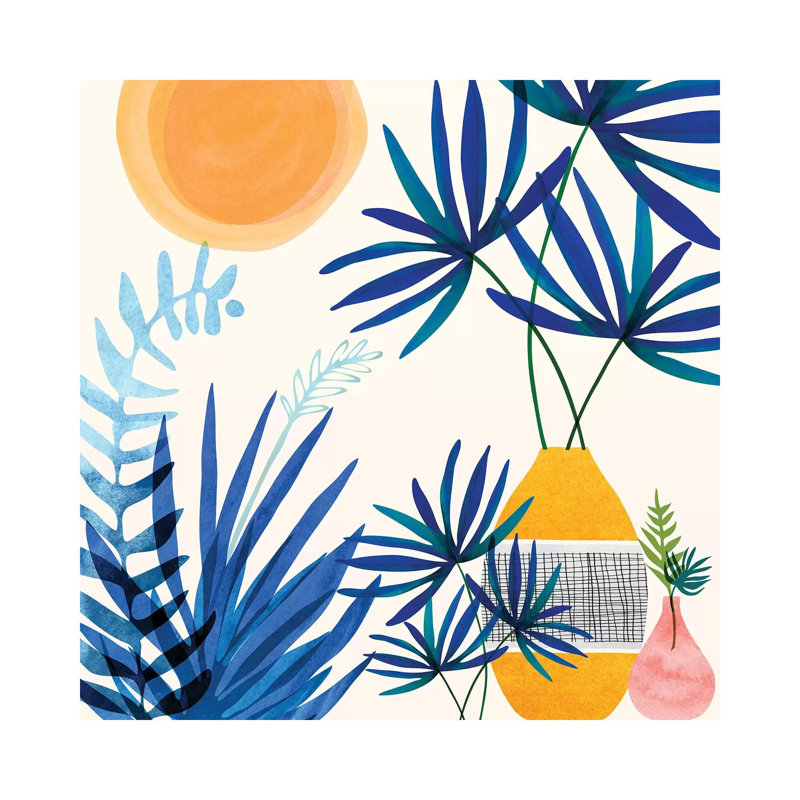 Moroccan Blues by Modern Tropical - Wrapped Canvas Print, 30.48 cm H x 30.48 cm W