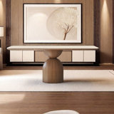 Medieval Style Solid Wood Rock Slab Dining Table