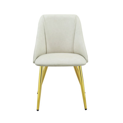 Ensemble de 2 chaises d'appoint blanches en cuir synthétique