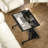 Height Adjustable Standing Desk with Power Outlets, Stand Up Desk with Tiltable Tabletop, Lockable Wheels, Bottom Shelf, Rolling Workstation for Home Office, Black-1370989053