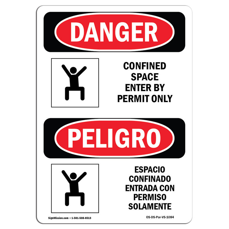 Enseigne de permis d'espace confiné seulement