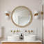 Miroir mural rond avec cadre perlé-1241987280