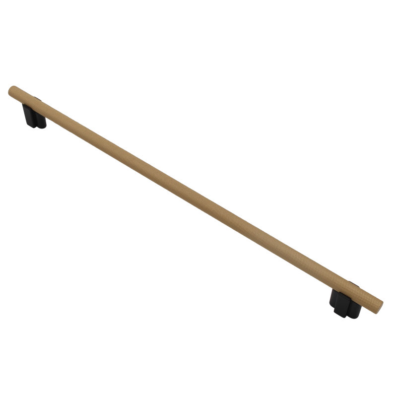 Visturo Smooth 12 5/8" Center to Center Bar Pull, Matte Black/Satin Brass, 12 5/8"