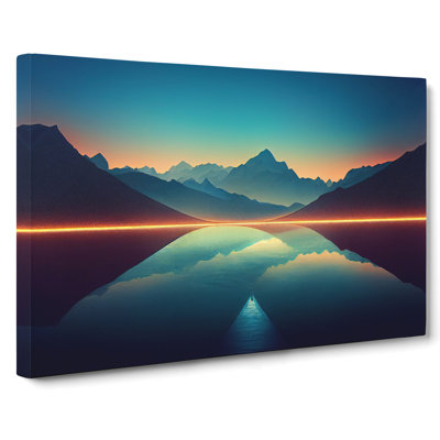 Modern Mountain Lake Art Vol.4 - Wrapped Canvas Painting