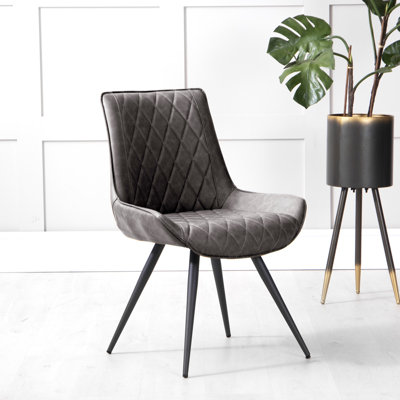 Ridlington Dining Chair Grey PU 