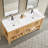 Wiegers 72" Double Bath Vanity in Acacia Classic Grey with Pure White Quartz Stone Top