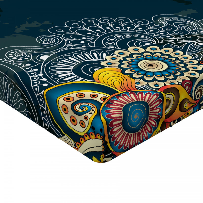 Microfiber Floral Fitted Sheet, Full Fitted Sheet