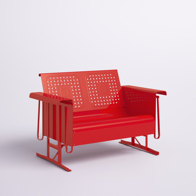 Kutcher 48.75'' Wide Metal Loveseat, Red