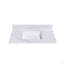 Comptoir de meuble-lavabo en marbre de 43 pouces, comptoir de meuble-lavabo blanc avec 1 trou pré-percé, comptoir de salle de bain avec lavabo central rectangulaire encastré et dosseret de 4 po de hauteur, Bianco Carrara Venato