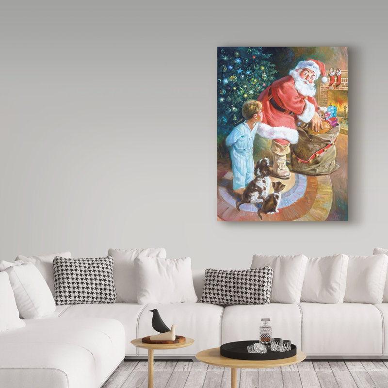 «No Way Santa» par Hollen, reproduction de peinture à l'huile sur toile tendue, H 47 po x l 35 po x P 2 po