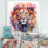 Portrait de lion royal coloré - Art mural lion