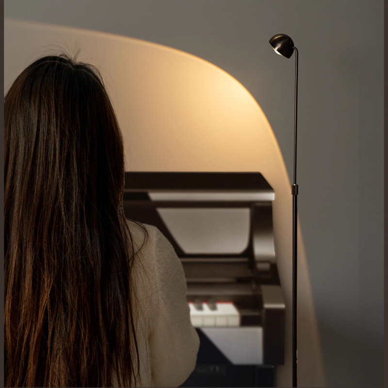 Lampes de plancher noires en aluminium, Noir, Noir