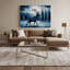 «Christmas Reindeer Silhouettes», art mural sur toile bleue-1126559064