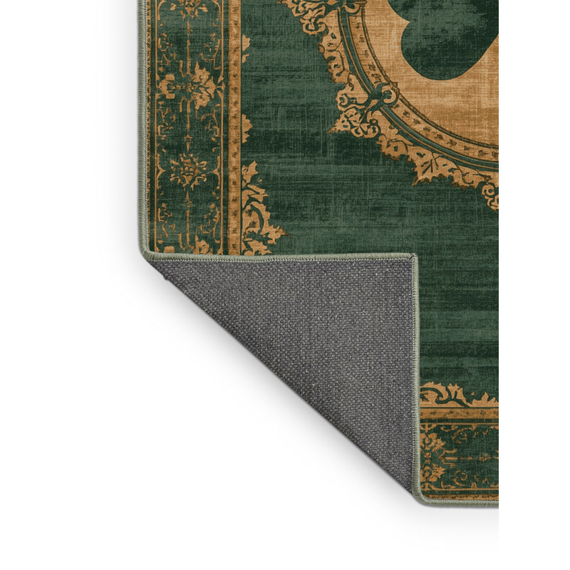 Tapis moelleux et moelleux à motif abstrait moderne et contemporain Feliz St Patties - reliure vert sauge, 7 x 10