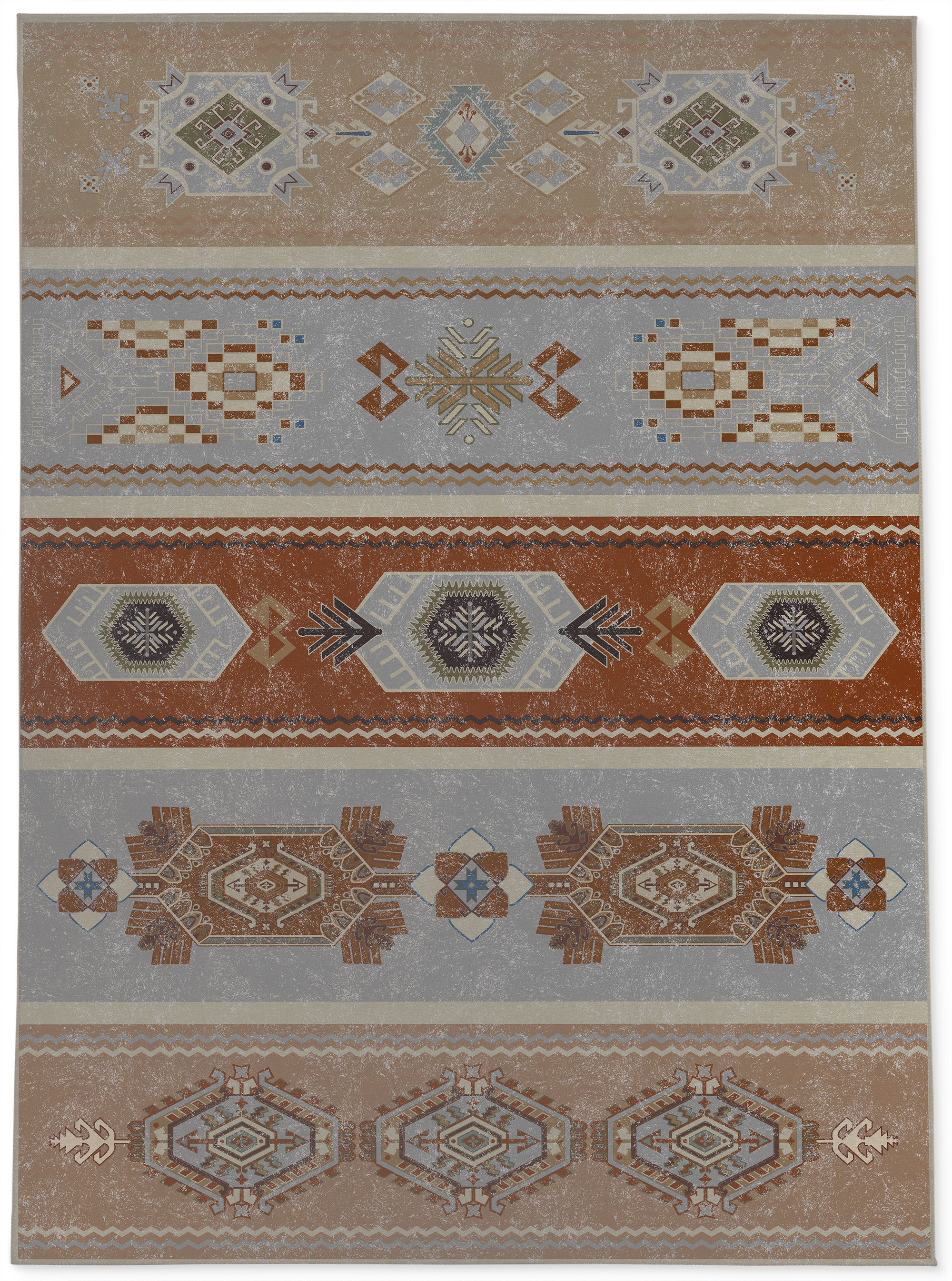 KAVKA DESIGNS Southwestern Grey/Beige/Terracotta Area Rug - Wayfair Canada