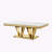 Modern Rectangular Coffee Table with Marble Pattern Top and Stainless Steel Base