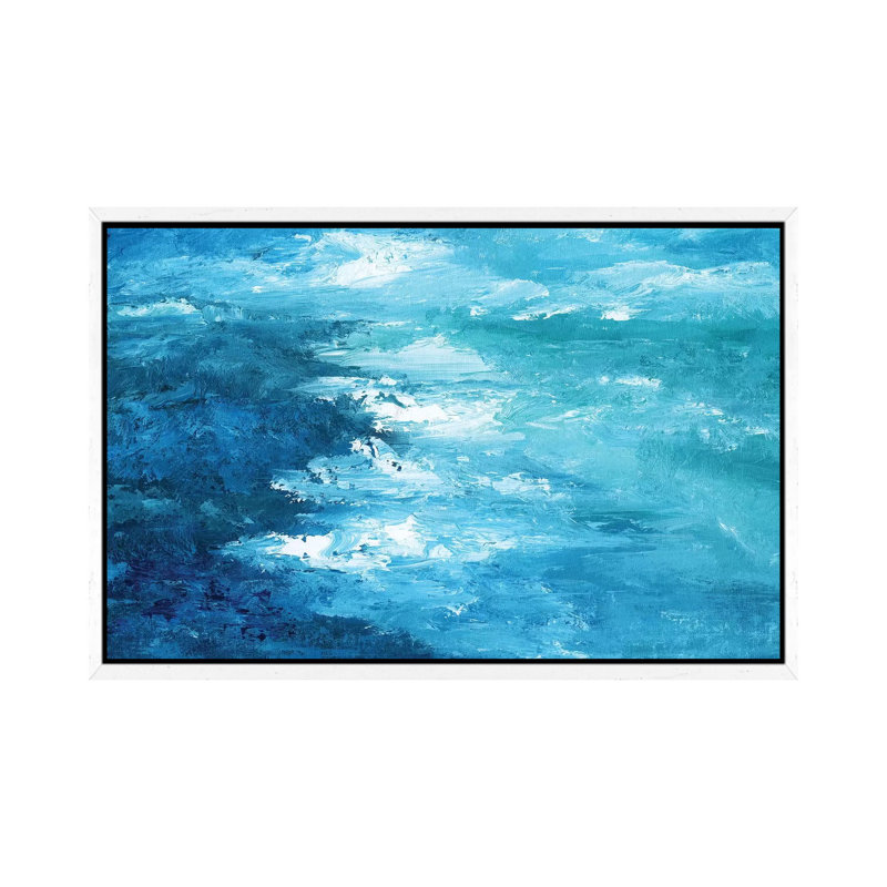Crashing Waves I by Nan - Painting on Canvas, 66.04 cm H x 45.72 cm W, White Framed