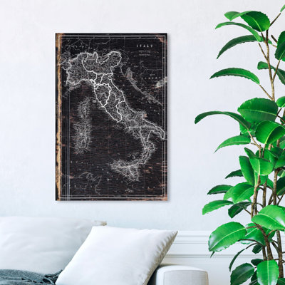 « map of italie 1873 », impression sur toile