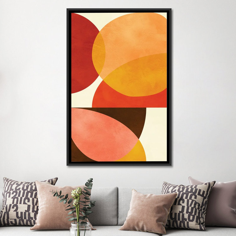 «Mid Century Modern I» par Ana Rut Bré - impression d'art graphique, Aucun mat, Toile avec cadre noir