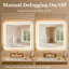 TMMV l 42 po x H 36 po Miroir de salle de bain mural anti-buée à lumière DEL en cristal poli-1816335438