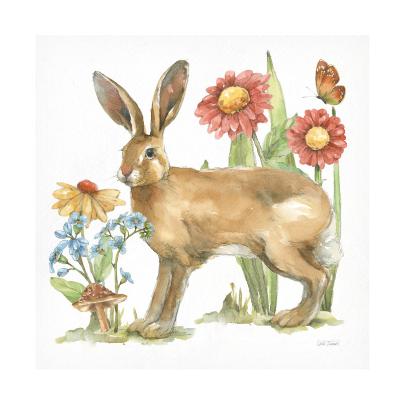 «Leslie in the Garden III», reproduction sur toile tendue, H 18 po x l 18 po x P 2 po, Blanc / brun