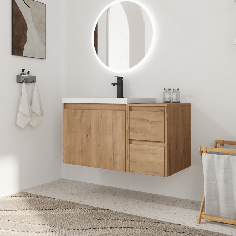  Meuble-lavabo mural avec plateau en résine Vowar, 36"