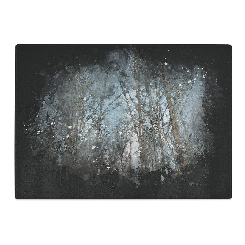 Tempered Glass Bare Trees at Twilight Paint Splash Chopping Board, 20 cm x 28.5 cm
