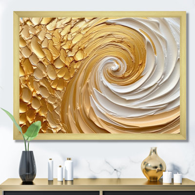 Art mural abstrait sur toile, spirale dorée, reproduction moderne - tourbillon éternel doré I
