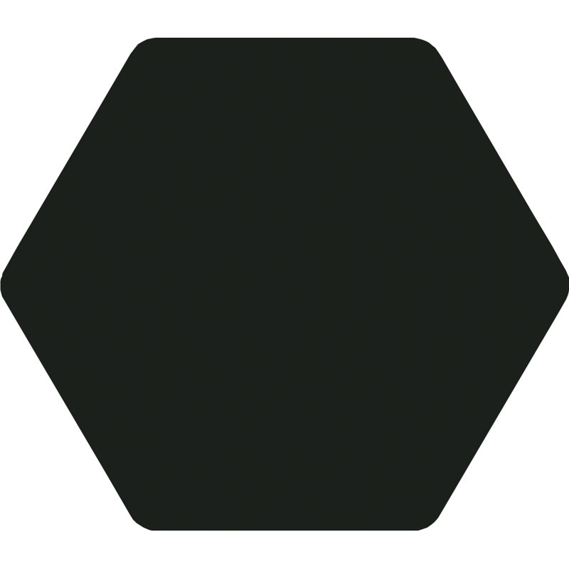 Toscana 10" x 11" Hexagon Wall & Floor Tile, Nero/Black