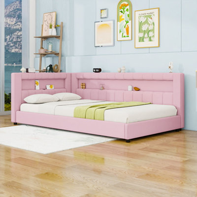 Elegant Upholstered Daybed with LED Lighting and Built-In USB Ports