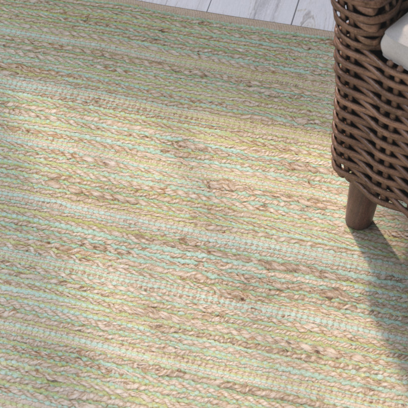 Tapis rayé en jute / coton Doleman, Tapis de couloir 2 pi 3 po x 6 pi