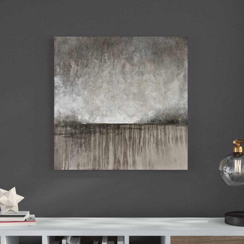 Paysage gris texturé, H 30 po x l 30 po