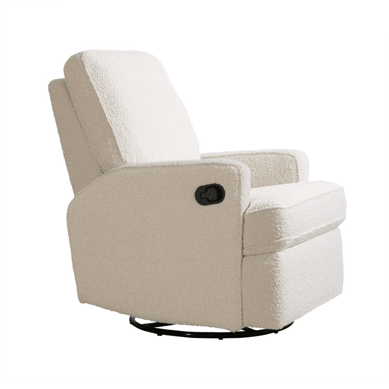 Tucker Swivel Reclining Glider, Cream Boucle